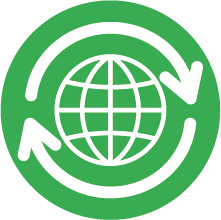 Globe and arrows icon